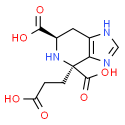 ChemSpider 2D Image | (4S,6R)-4-(2-Carboxyethyl)-4,5,6,7-tetrahydro-1H-imidazo[4,5-c]pyridine-4,6-dicarboxylic acid | C11H13N3O6