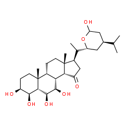 ChemSpider 2D Image | (3beta,4beta,5beta,6beta,7beta,9beta,14beta,22R,24S)-3,4,6,7,29-Pentahydroxy-22,29-epoxystigmastan-15-one | C29H48O7