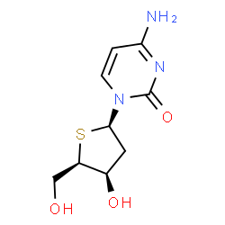 ChemSpider 2D Image | 4-Amino-1-(2-deoxy-4-thio-beta-D-threo-pentofuranosyl)-2(1H)-pyrimidinone | C9H13N3O3S