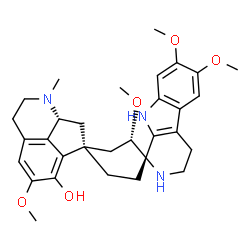 ChemSpider 2D Image | (1S,2'S,4'S,8a''R)-2',5'',6,7-Tetramethoxy-1''-methyl-2,2'',3,3'',4,8'',8a'',9-octahydro-1''H-dispiro[beta-carboline-1,1'-cyclohexane-4',7''-cyclopenta[ij]isoquinolin]-6''-ol | C31H39N3O5