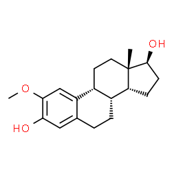 ChemSpider 2D Image | (9beta,14beta,17beta)-2-Methoxyestra-1(10),2,4-triene-3,17-diol | C19H26O3