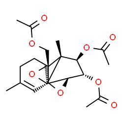 ChemSpider 2D Image | (2alpha,3beta,4alpha,5alpha,12R)-12,13-Epoxytrichothec-9-ene-3,4,15-triyl triacetate | C21H28O8