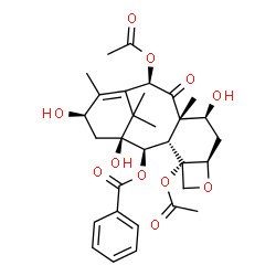 ChemSpider 2D Image | (2beta,3beta,5beta,7beta,10beta,13beta)-4,10-Diacetoxy-1,7,13-trihydroxy-9-oxo-5,20-epoxytax-11-en-2-yl benzoate | C31H38O11