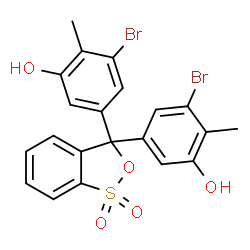 ChemSpider 2D Image | 3,3'-(1,1-Dioxido-3H-2,1-benzoxathiole-3,3-diyl)bis(5-bromo-6-methylphenol) | C21H16Br2O5S