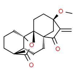 ChemSpider 2D Image | (1S,2R,5R,8R,11R,12R)-5-Methoxy-2,12-dimethyl-6-methylene-16-oxapentacyclo[10.3.2.1~5,8~.0~1,11~.0~2,8~]octadecane-7,17-dione | C21H28O4
