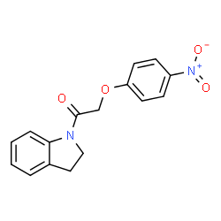 ChemSpider 2D Image | 1-(2,3-Dihydro-1H-indol-1-yl)-2-(4-nitrophenoxy)ethanone | C16H14N2O4