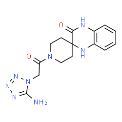 ChemSpider 2D Image | 1-[(5-Amino-1H-tetrazol-1-yl)acetyl]-1',4'-dihydro-3'H-spiro[piperidine-4,2'-quinoxalin]-3'-one | C15H18N8O2
