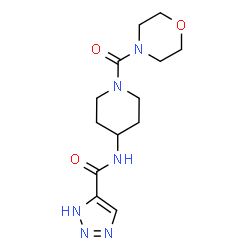 ChemSpider 2D Image | N-[1-(4-Morpholinylcarbonyl)-4-piperidinyl]-1H-1,2,3-triazole-5-carboxamide | C13H20N6O3