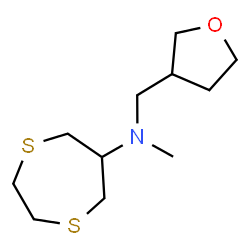 ChemSpider 2D Image | N-Methyl-N-(tetrahydro-3-furanylmethyl)-1,4-dithiepan-6-amine | C11H21NOS2