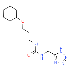 ChemSpider 2D Image | 1-[3-(Cyclohexyloxy)propyl]-3-(1H-tetrazol-5-ylmethyl)urea | C12H22N6O2