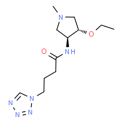 ChemSpider 2D Image | N-[(3S,4S)-4-Ethoxy-1-methyl-3-pyrrolidinyl]-4-(1H-tetrazol-1-yl)butanamide | C12H22N6O2