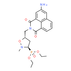 ChemSpider 2D Image | Diethyl {(3R,5S)-5-[(5-amino-1,3-dioxo-1H-benzo[de]isoquinolin-2(3H)-yl)methyl]-2-methyl-1,2-oxazolidin-3-yl}phosphonate | C21H26N3O6P