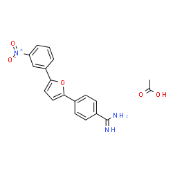 ChemSpider 2D Image | 4-[5-(3-Nitrophenyl)-2-furyl]benzenecarboximidamide acetate (1:1) | C19H17N3O5
