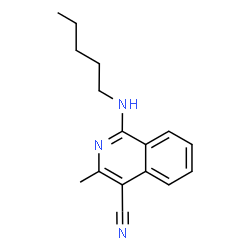 ChemSpider 2D Image | 3-Methyl-1-(pentylamino)-4-isoquinolinecarbonitrile | C16H19N3