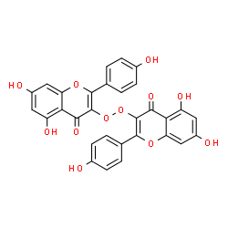 ChemSpider 2D Image | 3,3'-Dioxybis[5,7-dihydroxy-2-(4-hydroxyphenyl)-4H-chromen-4-one] | C30H18O12