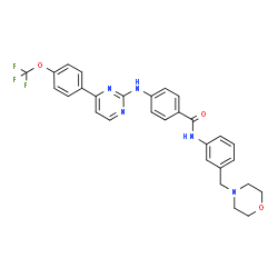 ChemSpider 2D Image | N-[3-(4-Morpholinylmethyl)phenyl]-4-({4-[4-(trifluoromethoxy)phenyl]-2-pyrimidinyl}amino)benzamide | C29H26F3N5O3