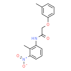 ChemSpider 2D Image | N-(2-Methyl-3-nitrophenyl)-2-(3-methylphenoxy)acetamide | C16H16N2O4