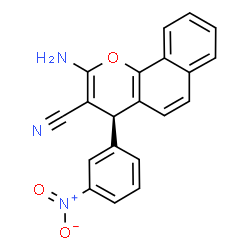ChemSpider 2D Image | (4R)-2-Amino-4-(3-nitrophenyl)-4H-benzo[h]chromene-3-carbonitrile | C20H13N3O3