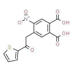 ChemSpider 2D Image | 4-Nitro-5-[2-oxo-2-(2-thienyl)ethyl]phthalic acid | C14H9NO7S