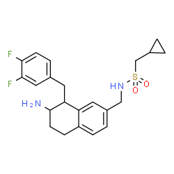 ChemSpider 2D Image | N-{[7-Amino-8-(3,4-difluorobenzyl)-5,6,7,8-tetrahydro-2-naphthalenyl]methyl}-1-cyclopropylmethanesulfonamide | C22H26F2N2O2S