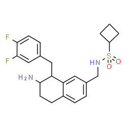 ChemSpider 2D Image | N-{[7-Amino-8-(3,4-difluorobenzyl)-5,6,7,8-tetrahydro-2-naphthalenyl]methyl}cyclobutanesulfonamide | C22H26F2N2O2S