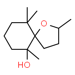 ChemSpider 2D Image | 2,6,10,10-Tetramethyl-1-oxaspiro[4.5]decan-6-ol | C13H24O2