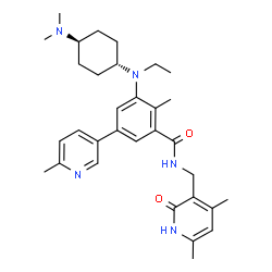 ChemSpider 2D Image | 3-{[trans-4-(Dimethylamino)cyclohexyl](ethyl)amino}-N-[(4,6-dimethyl-2-oxo-1,2-dihydro-3-pyridinyl)methyl]-2-methyl-5-(6-methyl-3-pyridinyl)benzamide | C32H43N5O2
