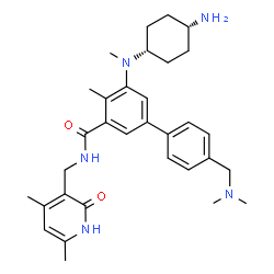 ChemSpider 2D Image | 5-[(cis-4-Aminocyclohexyl)(methyl)amino]-4'-[(dimethylamino)methyl]-N-[(4,6-dimethyl-2-oxo-1,2-dihydro-3-pyridinyl)methyl]-4-methyl-3-biphenylcarboxamide | C32H43N5O2