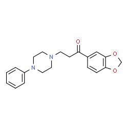 ChemSpider 2D Image | 1-(1,3-Benzodioxol-5-yl)-3-(4-phenyl-1-piperazinyl)-1-propanone | C20H22N2O3