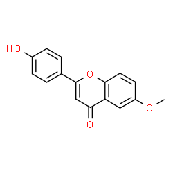 ChemSpider 2D Image | 2-(4-Hydroxyphenyl)-6-methoxy-4H-chromen-4-one | C16H12O4