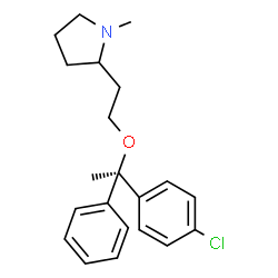 ChemSpider 2D Image | 2-{2-[(1R)-1-(4-Chlorophenyl)-1-phenylethoxy]ethyl}-1-methylpyrrolidine | C21H26ClNO