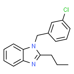 ChemSpider 2D Image | 1-(3-Chlorobenzyl)-2-propyl-1H-benzimidazole | C17H17ClN2
