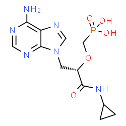 ChemSpider 2D Image | ({[(2S)-3-(6-Amino-9H-purin-9-yl)-1-(cyclopropylamino)-1-oxo-2-propanyl]oxy}methyl)phosphonic acid | C12H17N6O5P