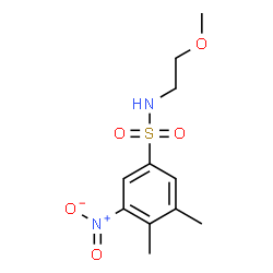 ChemSpider 2D Image | N-(2-Methoxyethyl)-3,4-dimethyl-5-nitrobenzenesulfonamide | C11H16N2O5S