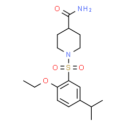 ChemSpider 2D Image | 1-[(2-Ethoxy-5-isopropylphenyl)sulfonyl]-4-piperidinecarboxamide | C17H26N2O4S