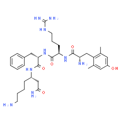 ChemSpider 2D Image | 2,6-Dimethyl-L-tyrosyl-D-arginyl-N-[(3S)-1,7-diamino-1-oxo-3-heptanyl]-L-phenylalaninamide | C33H51N9O5