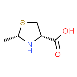 ChemSpider 2D Image | (2S-cis)-2-methyl-4-thiazolidinecarboxylic acid | C5H9NO2S