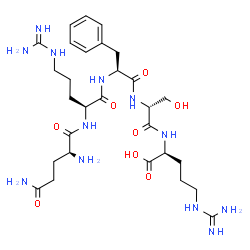 ChemSpider 2D Image | L-Glutaminyl-L-arginyl-L-phenylalanyl-D-seryl-L-arginine | C29H48N12O8