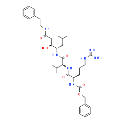 ChemSpider 2D Image | N~2~-[(Benzyloxy)carbonyl]-L-arginyl-N-{(3S,4S)-3-hydroxy-6-methyl-1-oxo-1-[(2-phenylethyl)amino]-4-heptanyl}-L-valinamide | C35H53N7O6