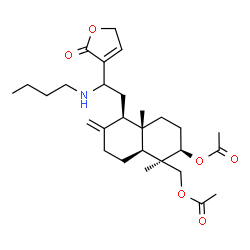 ChemSpider 2D Image | {(1R,2R,4aS,5R,8aS)-2-Acetoxy-5-[2-(butylamino)-2-(2-oxo-2,5-dihydro-3-furanyl)ethyl]-1,4a-dimethyl-6-methylenedecahydro-1-naphthalenyl}methyl acetate | C28H43NO6