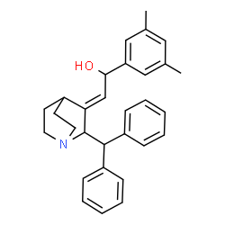 ChemSpider 2D Image | (2E)-1-(3,5-Dimethylphenyl)-2-[2-(diphenylmethyl)-1-azabicyclo[2.2.2]oct-3-ylidene]ethanol | C30H33NO