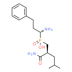 ChemSpider 2D Image | [(1R)-1-Amino-3-phenylpropyl][(2S)-2-carbamoyl-4-methylpentyl]phosphinic acid | C16H27N2O3P