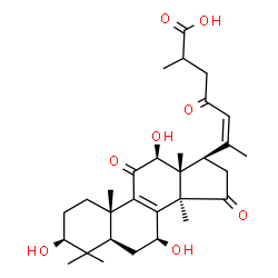 ChemSpider 2D Image | (3beta,7beta,12beta,20Z)-3,7,12-Trihydroxy-11,15,23-trioxolanosta-8,20(22)-dien-26-oic acid | C30H42O8