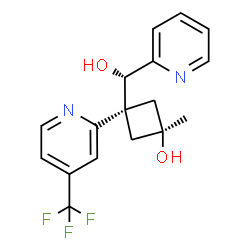 ChemSpider 2D Image | cis-3-[(S)-Hydroxy(2-pyridinyl)methyl]-1-methyl-3-[4-(trifluoromethyl)-2-pyridinyl]cyclobutanol | C17H17F3N2O2