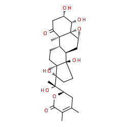 ChemSpider 2D Image | (3beta,4beta,5beta,6beta,17alpha,22R)-3,4,14,17,20-Pentahydroxy-5,6:22,26-diepoxyergost-24-ene-1,26-dione | C28H40O9