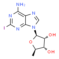ChemSpider 2D Image | 5'-Deoxy-2-iodoadenosine | C10H12IN5O3