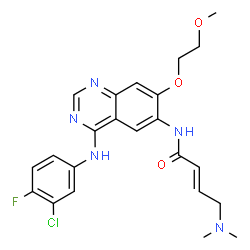 ChemSpider 2D Image | (2E)-N-{4-[(3-Chloro-4-fluorophenyl)amino]-7-(2-methoxyethoxy)-6-quinazolinyl}-4-(dimethylamino)-2-butenamide | C23H25ClFN5O3