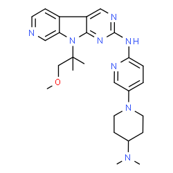 ChemSpider 2D Image | N-{5-[4-(Dimethylamino)-1-piperidinyl]-2-pyridinyl}-9-(1-methoxy-2-methyl-2-propanyl)-9H-pyrido[4',3':4,5]pyrrolo[2,3-d]pyrimidin-2-amine | C26H34N8O