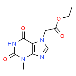 ChemSpider 2D Image | ethyl 2-(3-methyl-2,6-dioxo-2,3-dihydro-1H-purin-7(6H)-yl)acetate | C10H12N4O4