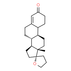 ChemSpider 2D Image | (8R,9S,13S,14S,17S)-13-Methyl-1,4',5',6,7,8,9,10,11,12,13,14,15,16-tetradecahydro-3'H-spiro[cyclopenta[a]phenanthrene-17,2'-furan]-3(2H)-one | C21H30O2